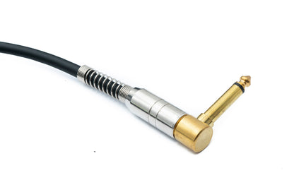 SYSTEM-S Audio Klinke Kabel 100 cm 6,35 mm 2 polig Stecker zu Stecker Knickschutz Winkel AUX
