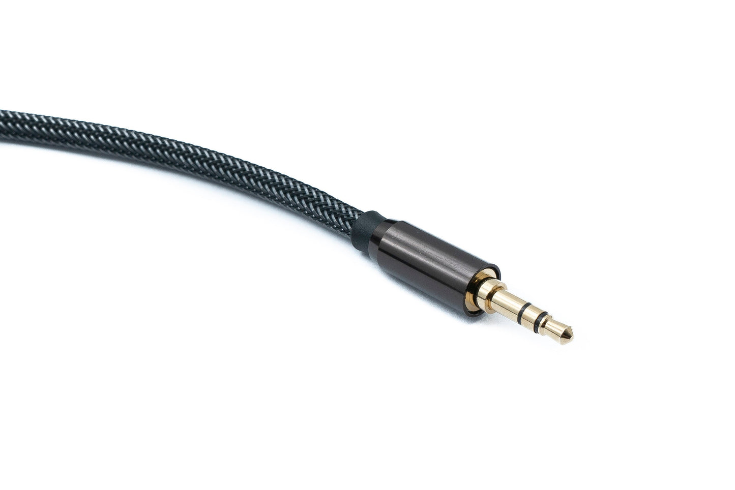 SYSTEM-S Audio Y Klinke Kabel 100 cm 2x 6,35 mm 2 polig Stecker zu 3,5 mm 3 polig Stecker geflochten AUX