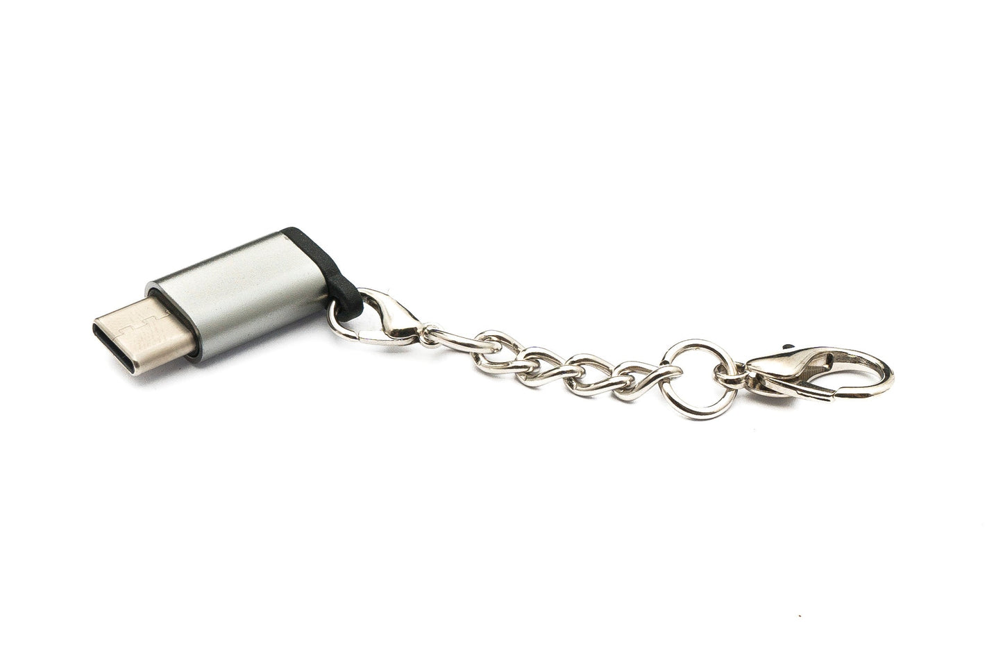 SYSTEM-S USB 3.1 Adapter Type C Male to 2.0 Micro B Female Chain in Gray
