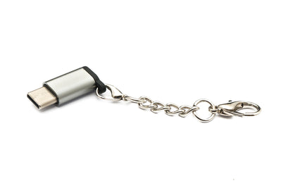 SYSTEM-S USB 3.1 Adapter Type C Male to 2.0 Micro B Female Chain in Gray