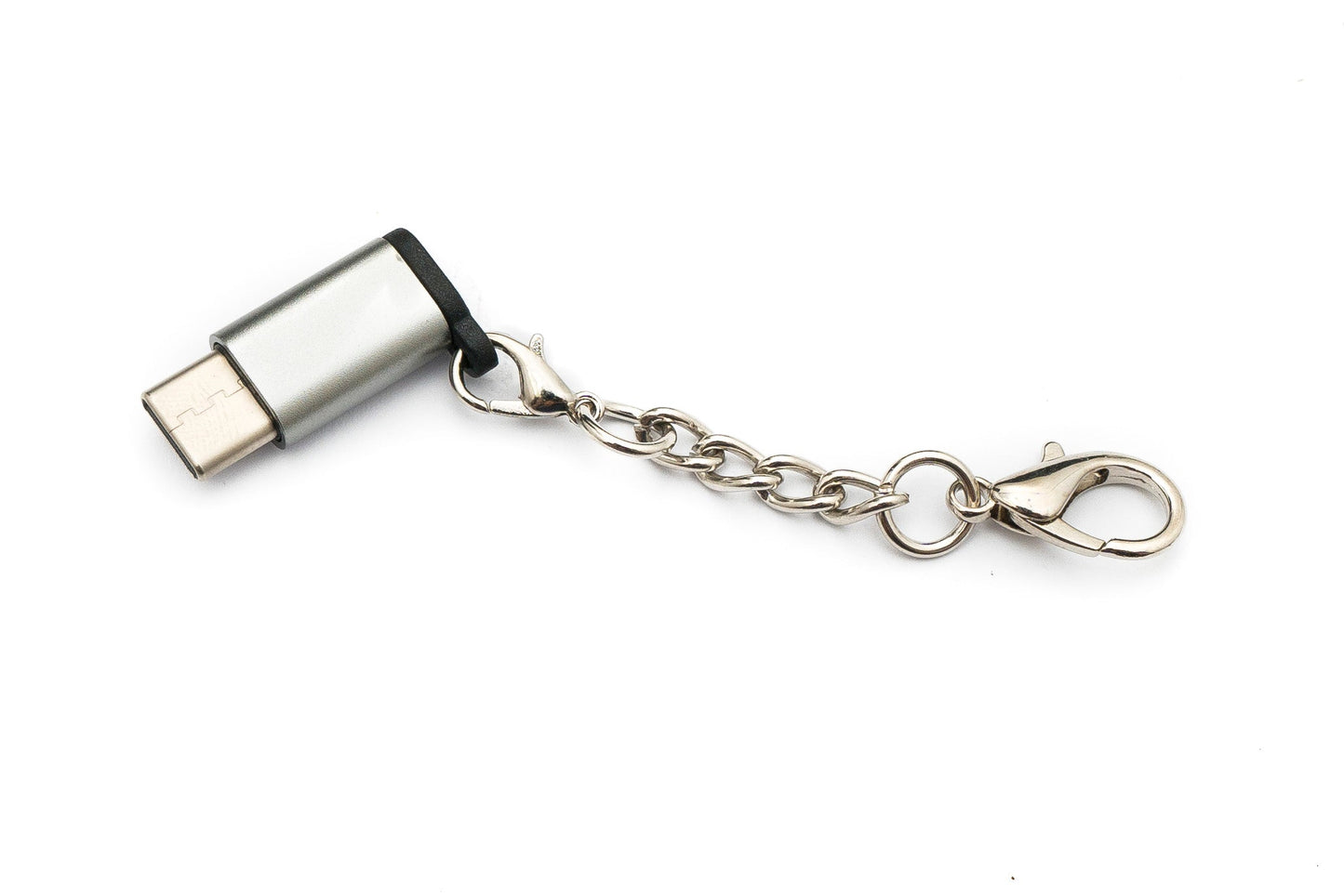 SYSTEM-S USB 3.1 Adapter Type C Male to 2.0 Micro B Female Chain in Gray