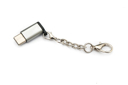 SYSTEM-S USB 3.1 Adapter Type C Male to 2.0 Micro B Female Chain in Gray