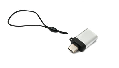 SYSTEM-S USB 3.1 adapter type C male to 3.0 type A female loop in anthracite
