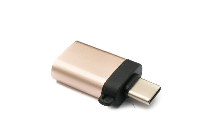 SYSTEM-S USB 3.1 Adapter Typ C Stecker zu 3.0 Typ A Buchse Schlaufe in Rosa Gelb