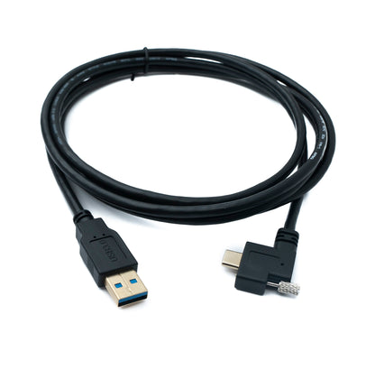 SYSTEM-S USB 3.1 Kabel 200 cm Typ C Stecker zu 3.0 A Stecker Winkel Left Right Angled