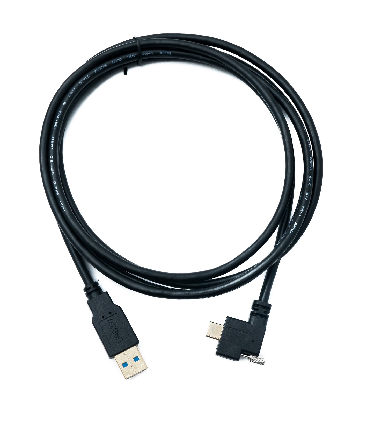SYSTEM-S USB 3.1 Kabel 200 cm Typ C Stecker zu 3.0 A Stecker Winkel Left Right Angled