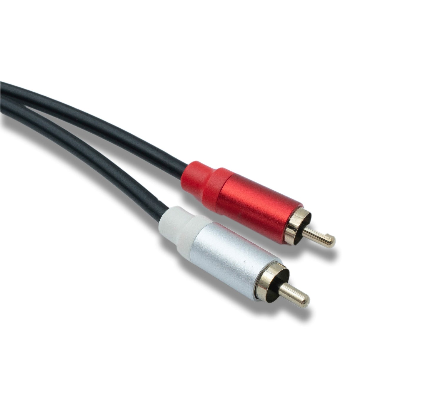 SYSTEM-S Y Cinch RCA Kabel 25 cm 1 polig Stecker zu 2x Stecker Audio in Schwarz