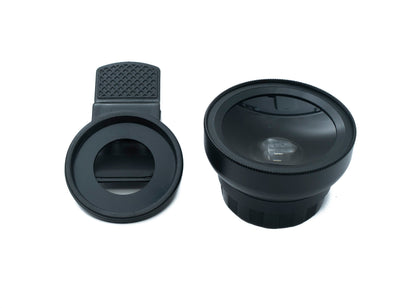 SYSTEM-S Makro Linse 0,45x Zoom Close Up Filter Kit mit Clip Beutel in Schwarz