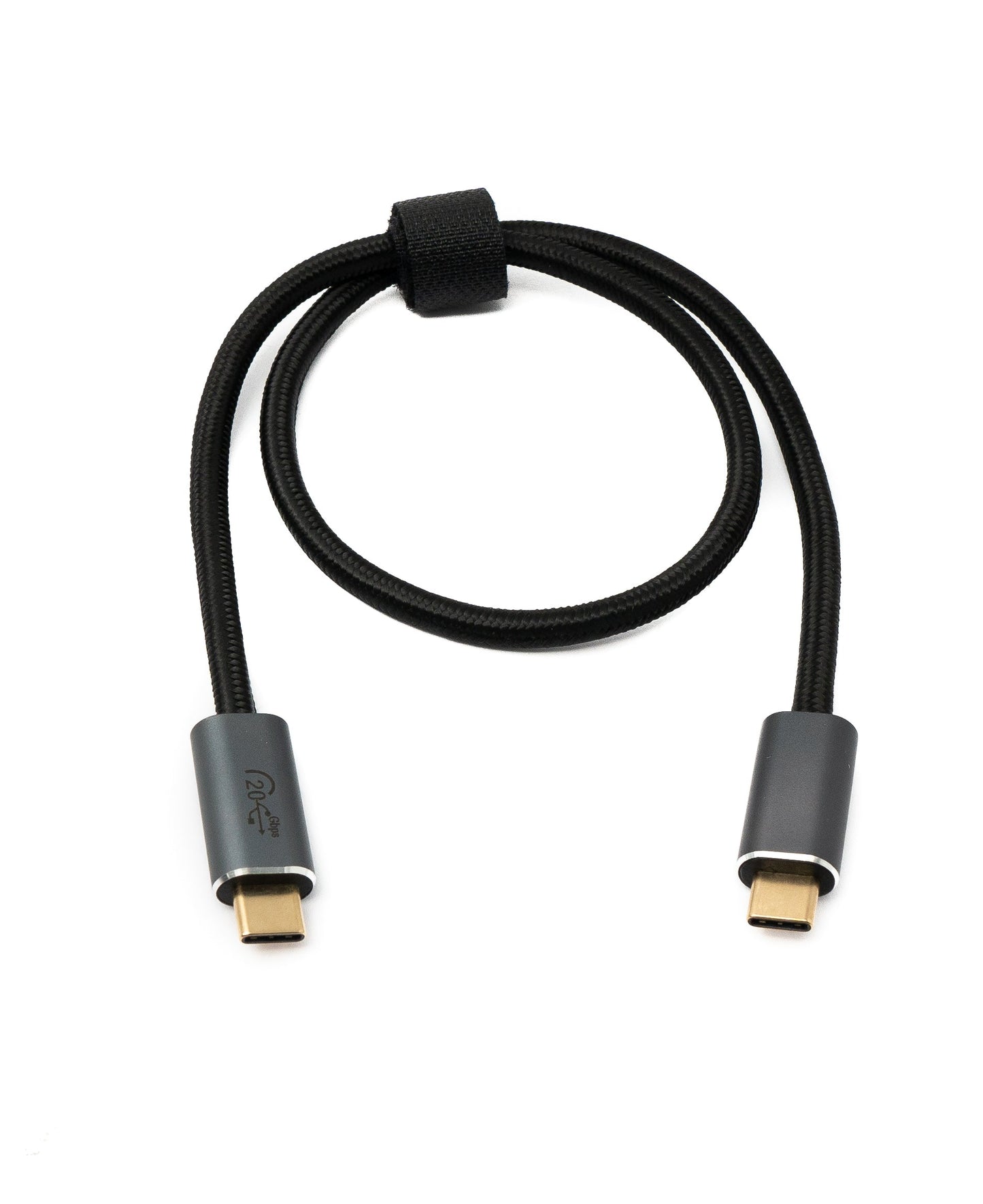 SYSTEM-S USB 3.2 Gen 2 Kabel 50 cm Typ C Stecker zu Stecker geflochten in Schwarz