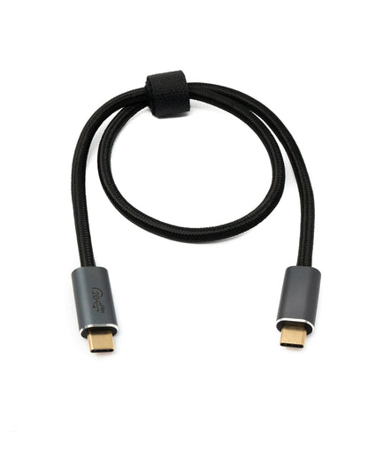 SYSTEM-S USB 3.2 Gen 2 Kabel 50 cm Typ C Stecker zu Stecker geflochten in Schwarz