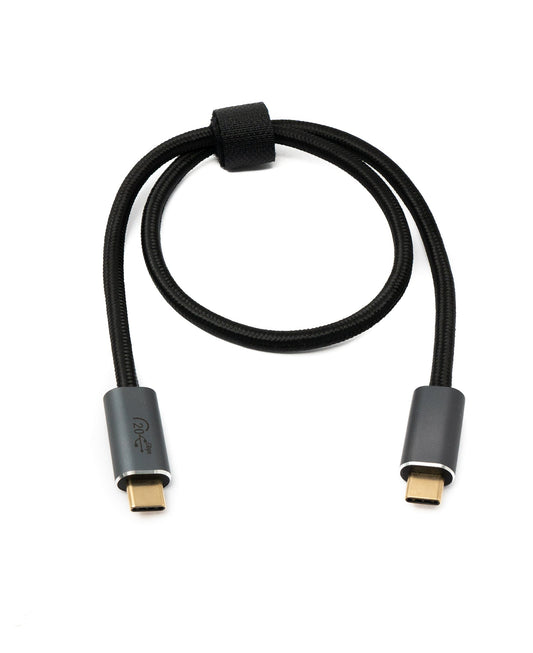 SYSTEM-S USB 3.2 Gen 2 Kabel 50 cm Typ C Stecker zu Stecker geflochten in Schwarz
