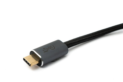 SYSTEM-S USB 3.2 Gen 2 Kabel 50 cm Typ C Stecker zu Stecker geflochten in Schwarz