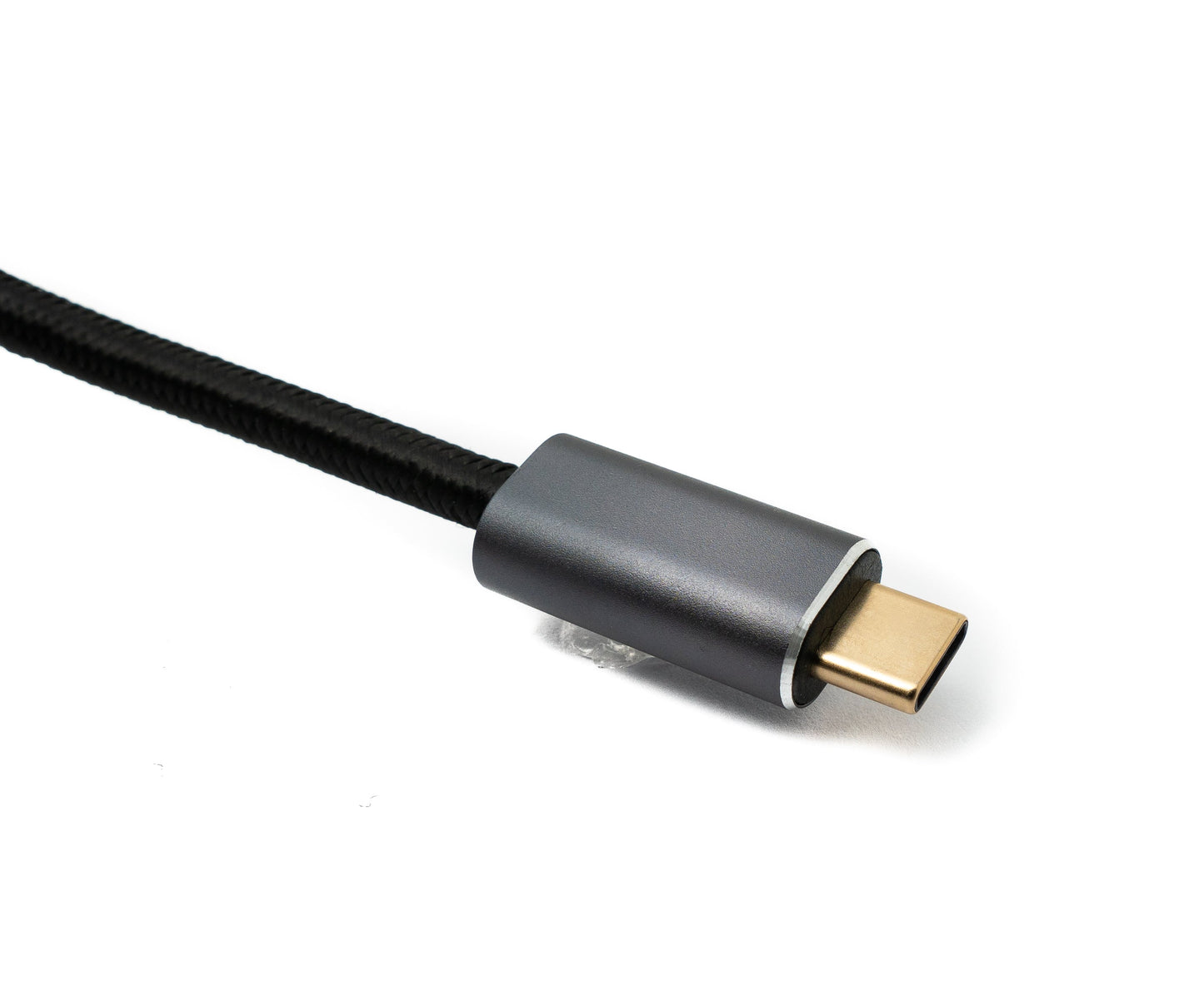 SYSTEM-S USB 3.2 Gen 2 Kabel 50 cm Typ C Stecker zu Stecker geflochten in Schwarz