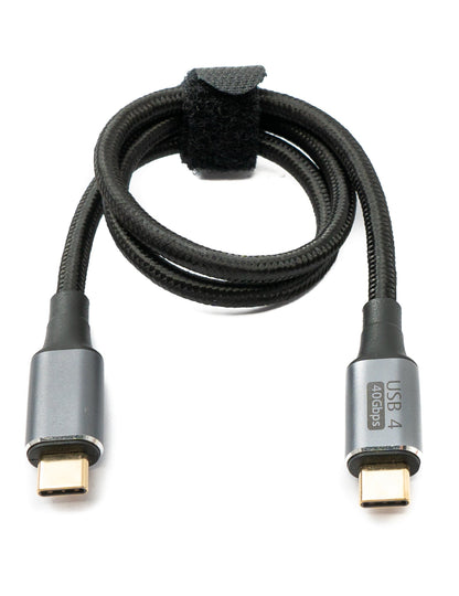 SYSTEM-S USB4 USB Kabel 50 cm Typ C Stecker zu Stecker 40 Gbit/s USB 4.0 geflochten Schwarz
