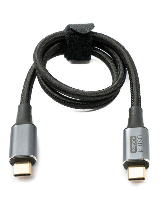 SYSTEM-S USB4 USB Kabel 50 cm Typ C Stecker zu Stecker 40 Gbit/s USB 4.0 geflochten Schwarz