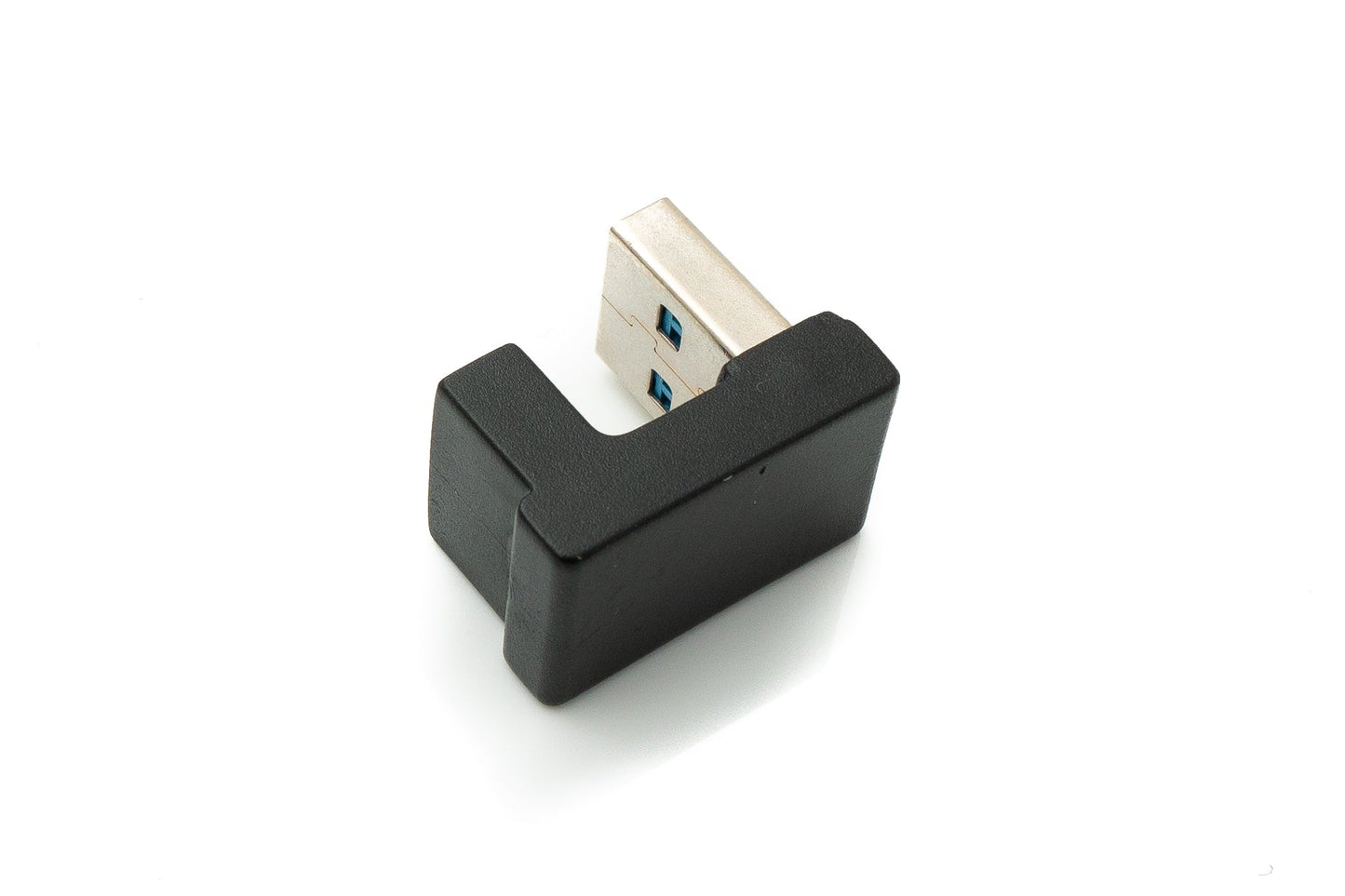 SYSTEM-S USB 3.1 Gen 2 U Turn 180° Adapter Typ C Buchse zu 3.0 Typ A Stecker in Schwarz