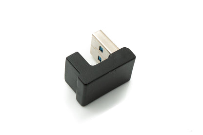 SYSTEM-S USB 3.1 Gen 2 U Turn 180° Adapter Typ C Buchse zu 3.0 Typ A Stecker in Schwarz