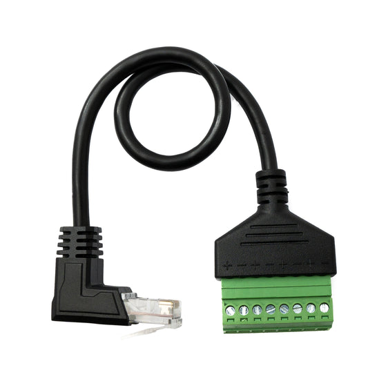 SYSTEM-S LAN cable 30 cm RJ45 plug to 8 pin terminal block angle in black 
