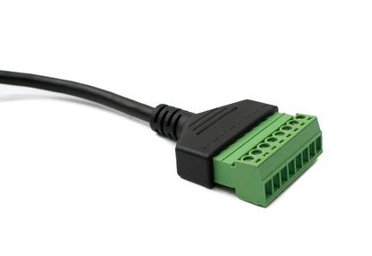 SYSTEM-S LAN cable 30 cm RJ45 plug to 8 pin terminal block angle in black 
