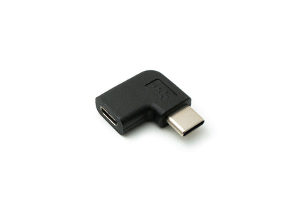 SYSTEM-S USB 3.1 Adapter Typ C Stecker zu 2.0 Micro B Buchse Winkel Kabel in Schwarz