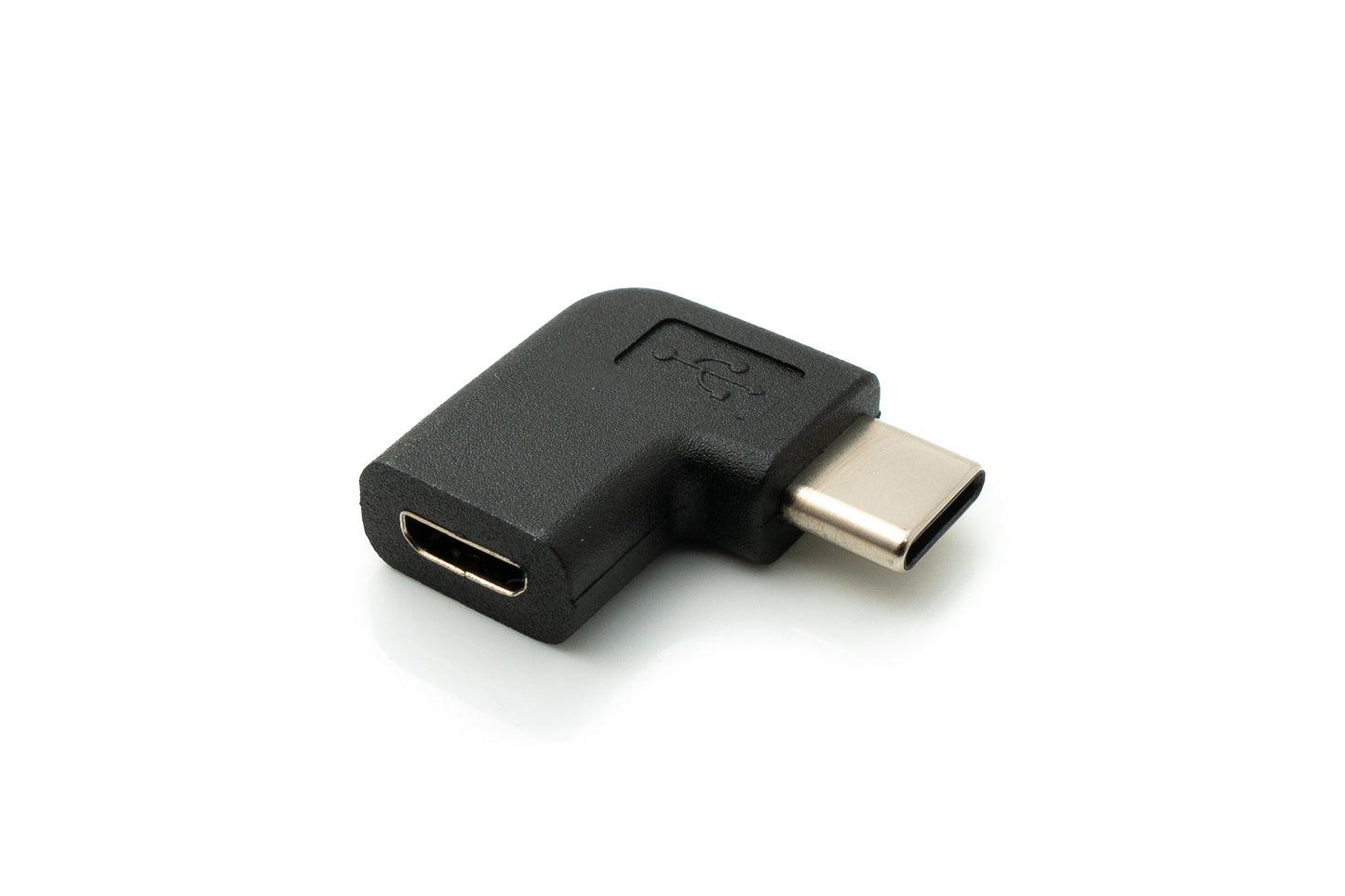 SYSTEM-S USB 3.1 Adapter Typ C Stecker zu 2.0 Micro B Buchse Winkel Kabel in Schwarz