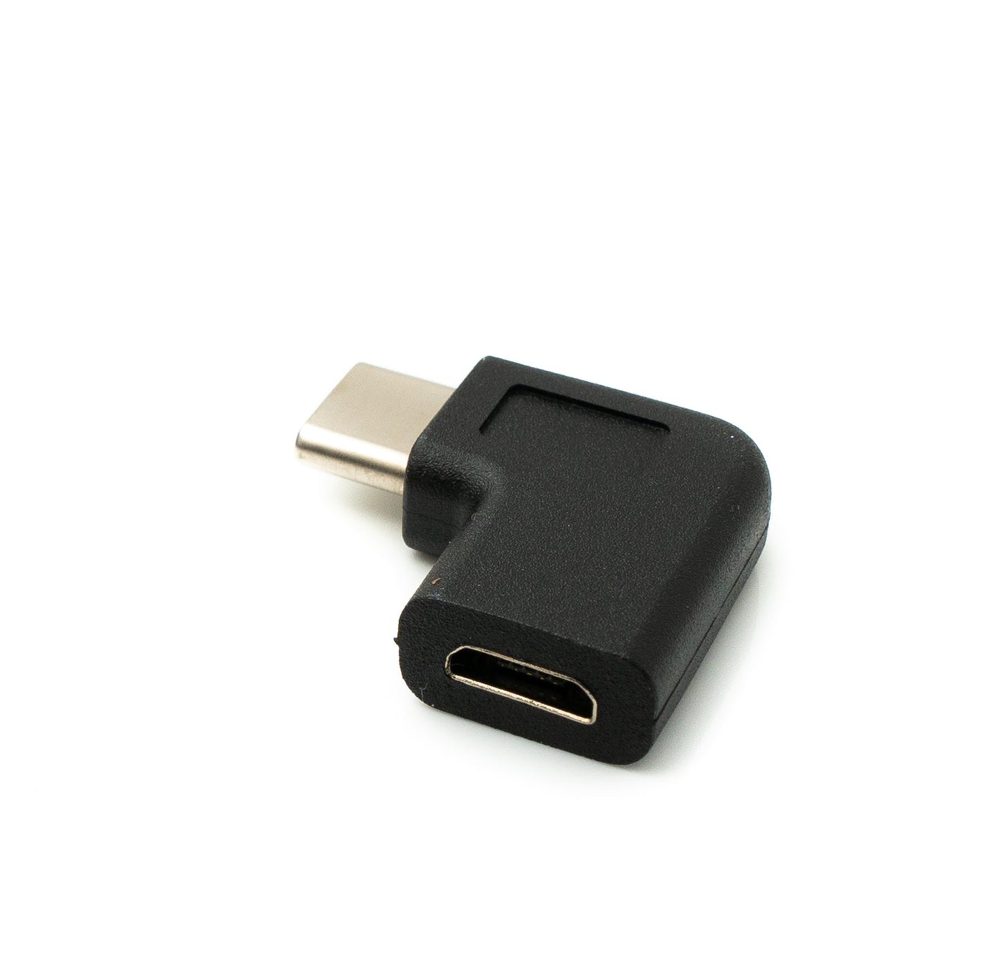 SYSTEM-S USB 3.1 Adapter Typ C Stecker zu 2.0 Micro B Buchse Winkel Kabel in Schwarz