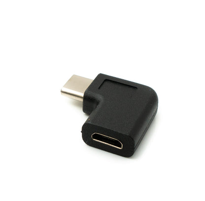 SYSTEM-S USB 3.1 Adapter Typ C Stecker zu 2.0 Micro B Buchse Winkel Kabel in Schwarz
