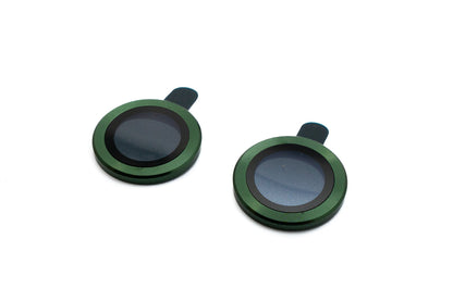 SYSTEM-S Camera Protection Lens Cover made of Glass Metal for iPhone 13 + Mini Green