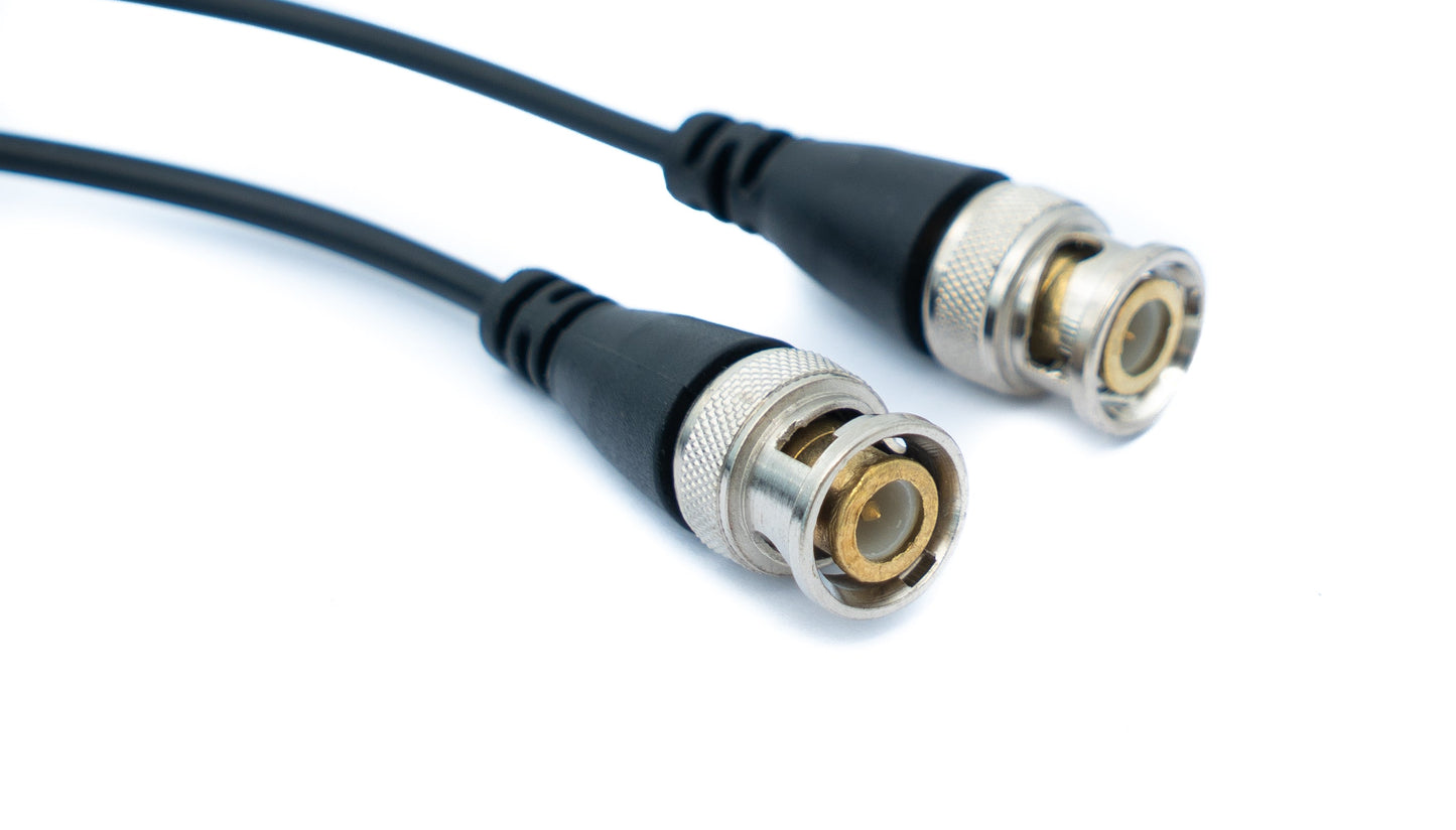 SYSTEM-S 2x BNC 25 cm Buchse zu Pigtail offenes Ende in Schwarz