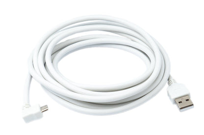 SYSTEM-S USB 2.0 Kabel 300 cm Micro B Stecker zu Typ A Stecker Winkel in Weiß