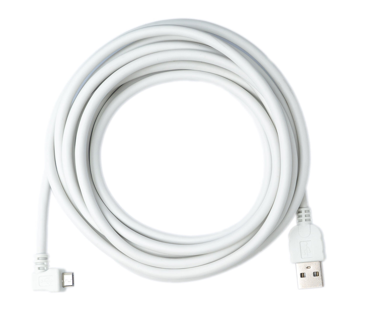 SYSTEM-S USB 2.0 Kabel 300 cm Micro B Stecker zu Typ A Stecker Winkel in Weiß