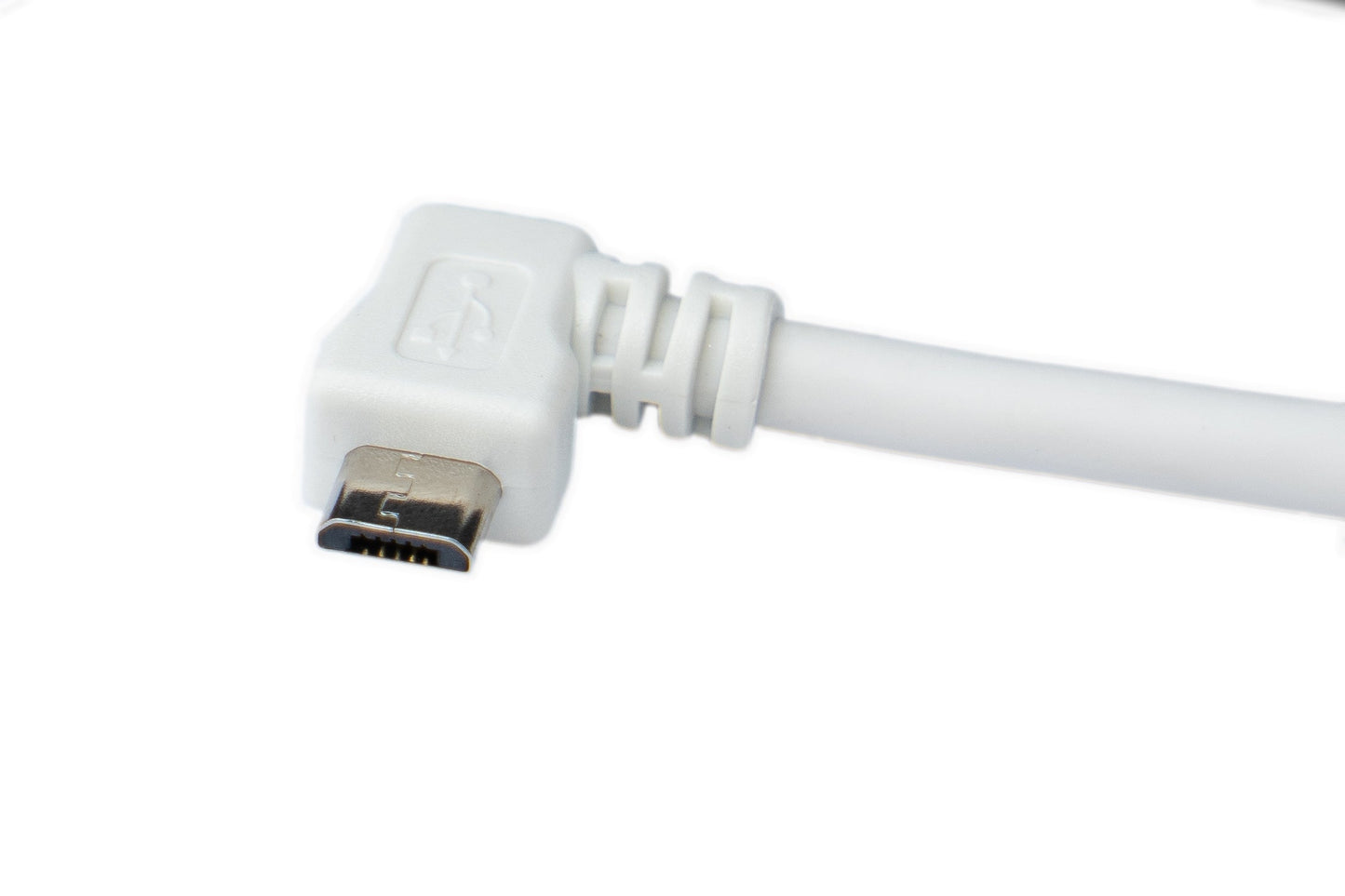 SYSTEM-S USB 2.0 Kabel 300 cm Micro B Stecker zu Typ A Stecker Winkel in Weiß