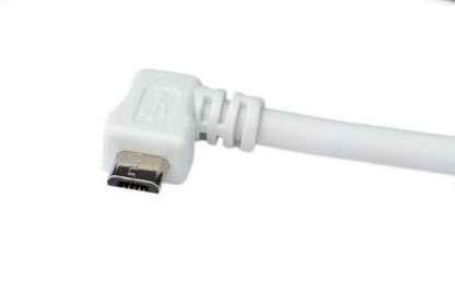 SYSTEM-S USB 2.0 Kabel 300 cm Micro B Stecker zu Typ A Stecker Winkel in Weiß