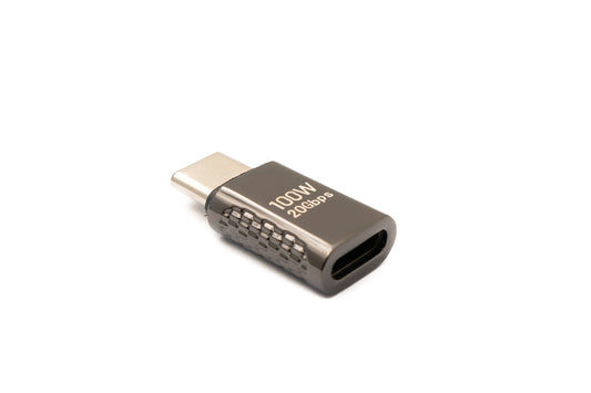 SYSTEM-S USB 3.2 Gen 2 Adapter 20A 100W Typ C Stecker zu Buchse Kabel in Grau
