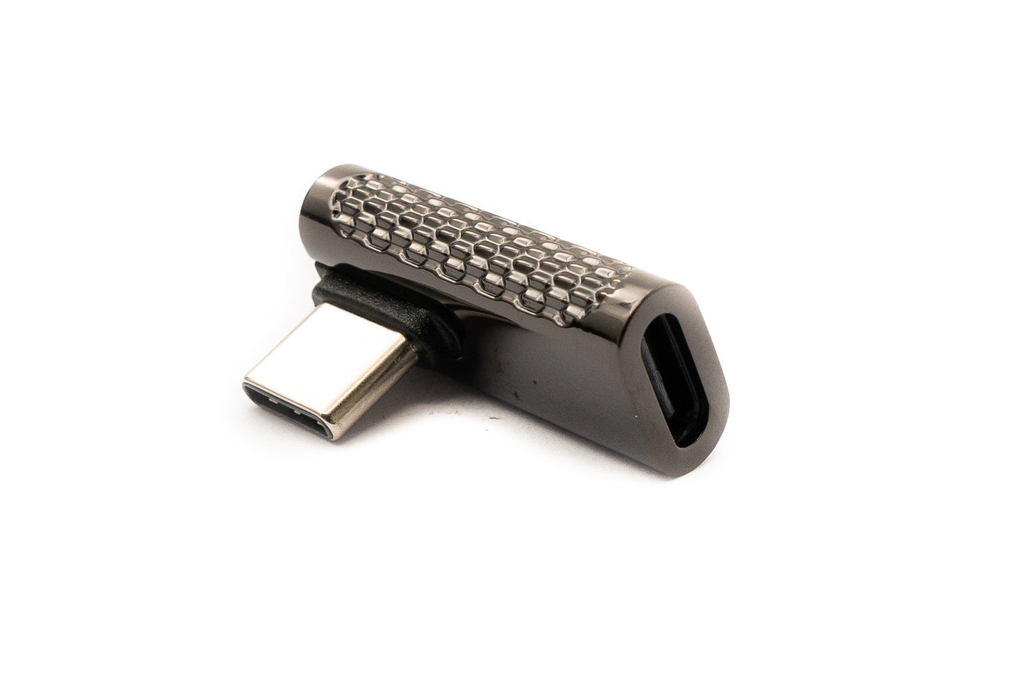 SYSTEM-S USB 3.2 Gen 2 Adapter Typ C Stecker zu Buchse Winkel Kabel in Grau