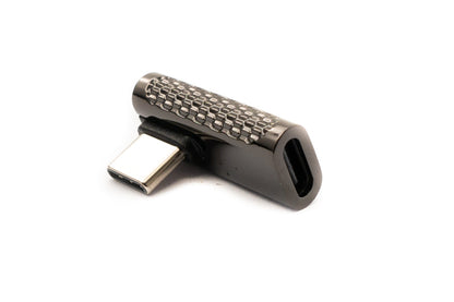 SYSTEM-S USB 3.2 Gen 2 Adapter Typ C Stecker zu Buchse Winkel Kabel in Grau