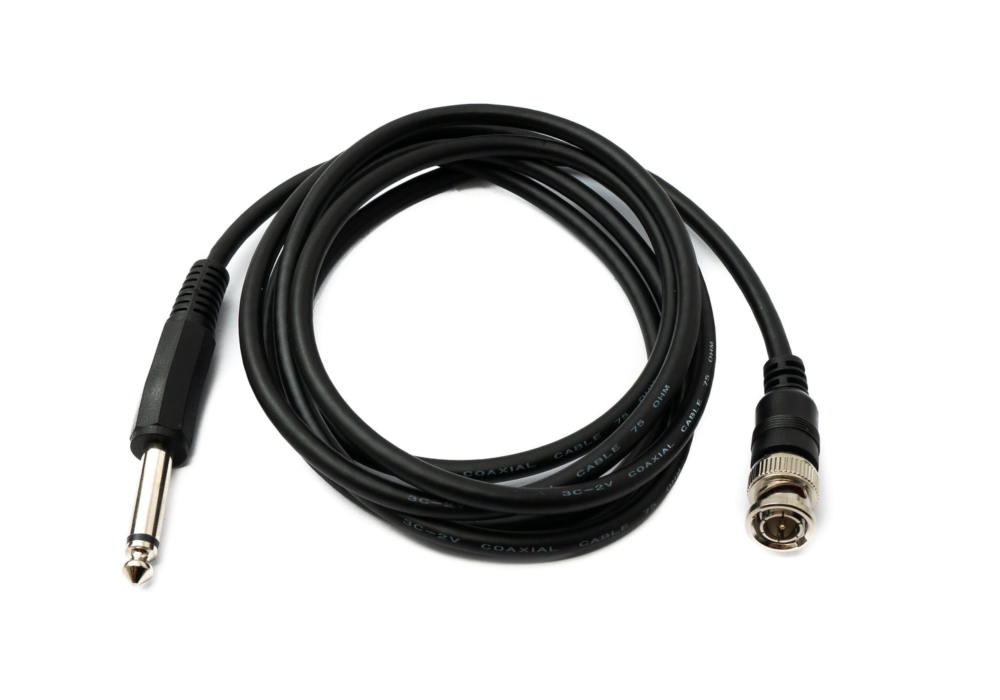 SYSTEM-S Audio Kabel 180 cm 6.35 mm Klinke Stecker zu BNC Buchse AUX in Schwarz