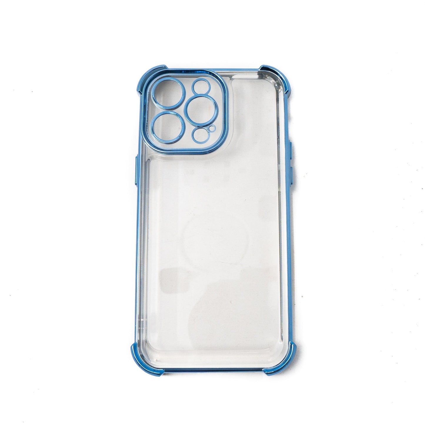 SYSTEM-S Schutzhülle stoßfest aus TPU Glanz Blau Transparent Hülle für iPhone 14 Pro Max