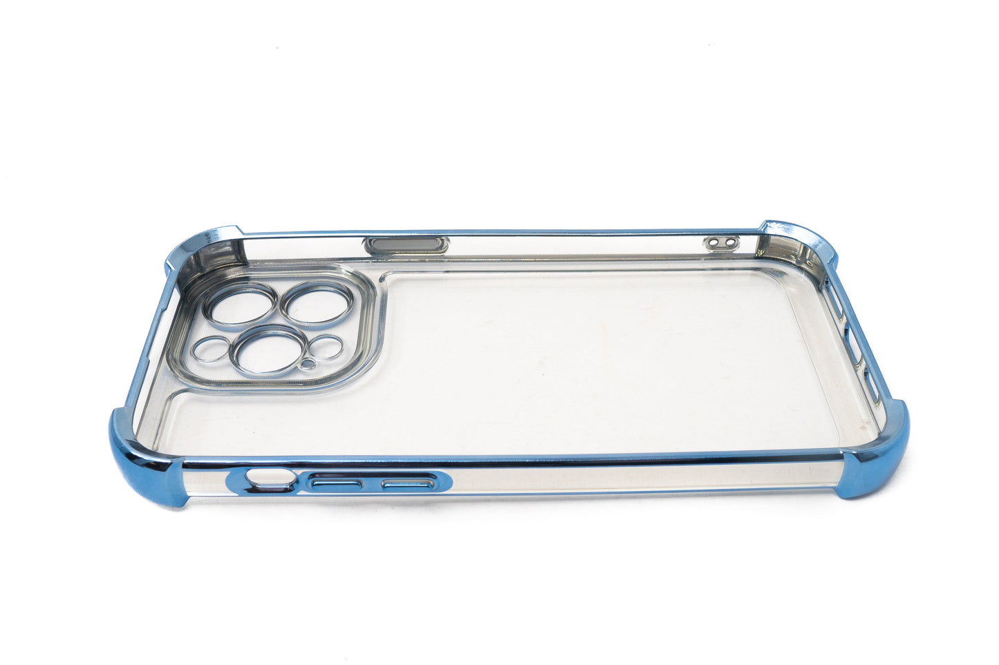 SYSTEM-S Schutzhülle stoßfest aus TPU Glanz Blau Transparent Hülle für iPhone 14 Pro Max