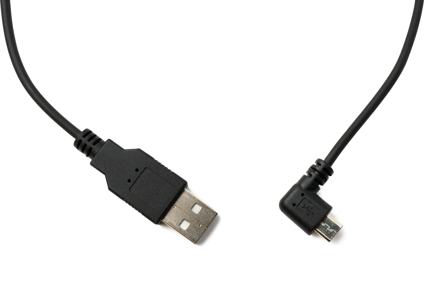 SYSTEM-S USB 2.0 Kabel 120 cm Typ A Stecker zu Micro B Stecker Spirale Winkel in Schwarz