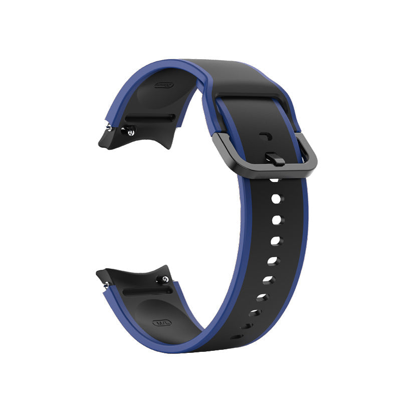 SYSTEM-S Armband 20 mm aus Silikon für Samsung Galaxy Watch 5 4 Smartwatch Blau Schwarz