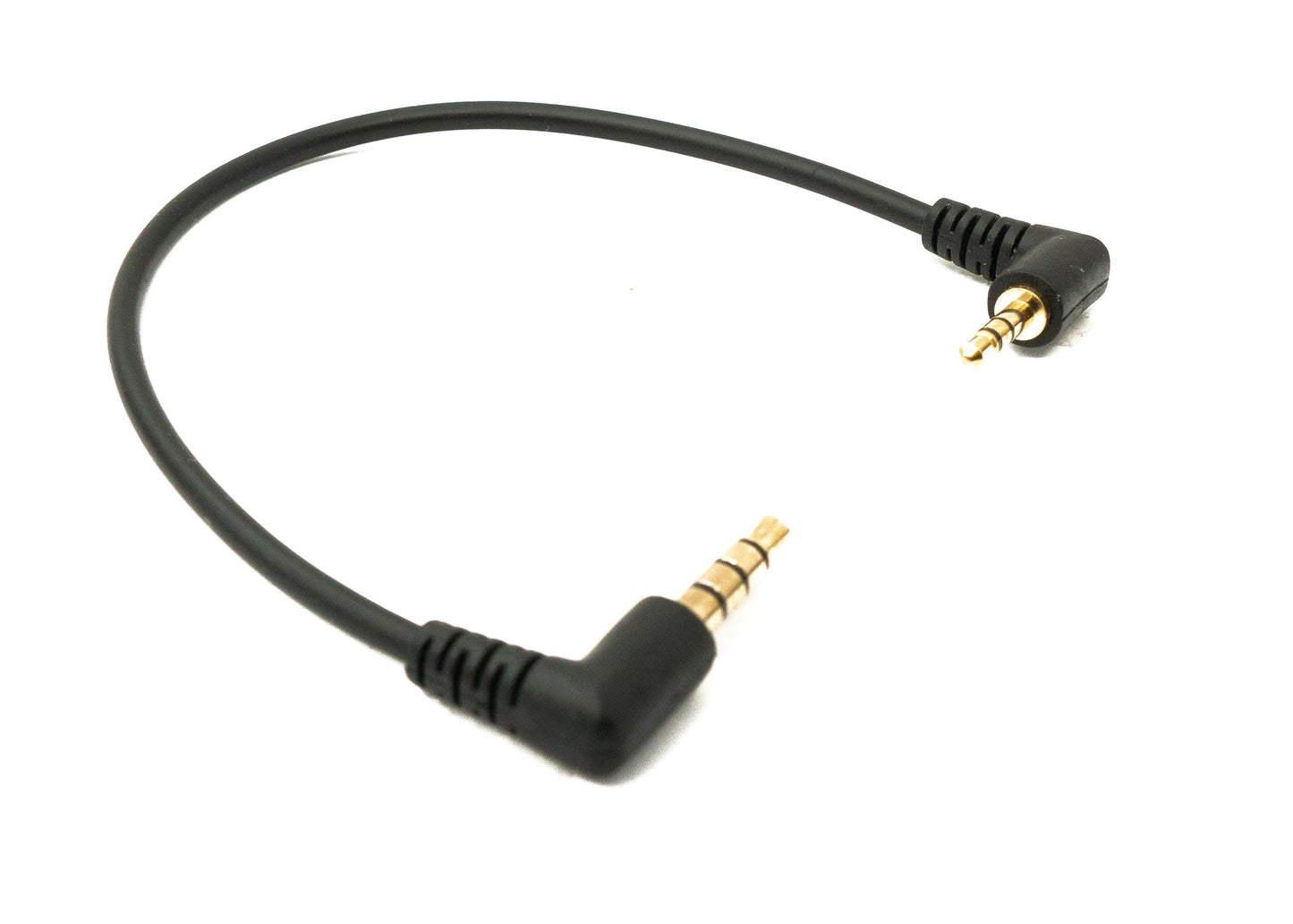 SYSTEM-S Audio Cable 15 cm 2.5 mm jack plug to 3.5 mm plug angled AUX Black