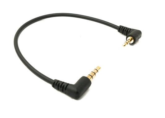 SYSTEM-S Audio Kabel 15 cm 2,5 mm Klinke Stecker zu 3,5 mm Stecker Winkel AUX Schwarz