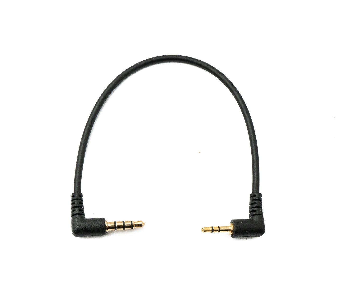 SYSTEM-S Audio Cable 15 cm 2.5 mm jack plug to 3.5 mm plug angled AUX Black