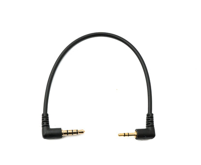 SYSTEM-S Audio Cable 15 cm 2.5 mm jack plug to 3.5 mm plug angled AUX Black