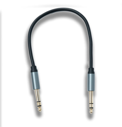 SYSTEM-S Audio Klinke Kabel 30 cm AUX 6,35 mm 3 polig TRS Stecker zu Stecker Adapter