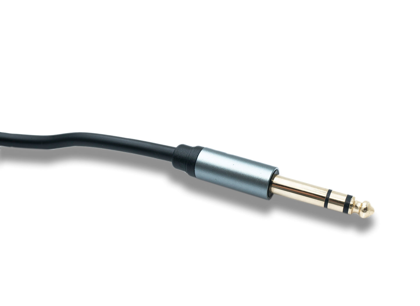 SYSTEM-S Audio Klinke Kabel 30 cm AUX 6,35 mm 3 polig TRS Stecker zu Stecker Adapter