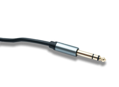 SYSTEM-S Audio Klinke Kabel 30 cm AUX 6,35 mm 3 polig TRS Stecker zu Stecker Adapter