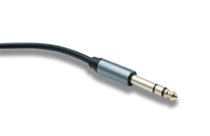 SYSTEM-S Audio Klinke Kabel 30 cm AUX 6,35 mm 3 polig TRS Stecker zu Stecker Adapter