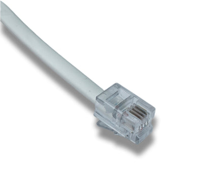 SYSTEM-S Festnetz Kabel 3 m 4P4C RJ9 Stecker zu Stecker Spirale in Weiß